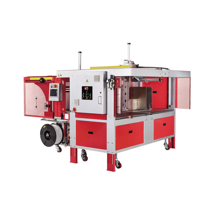 STEP TP-702CCQ Corrugated Strapping Machines with 3-Sides Squaring Function
